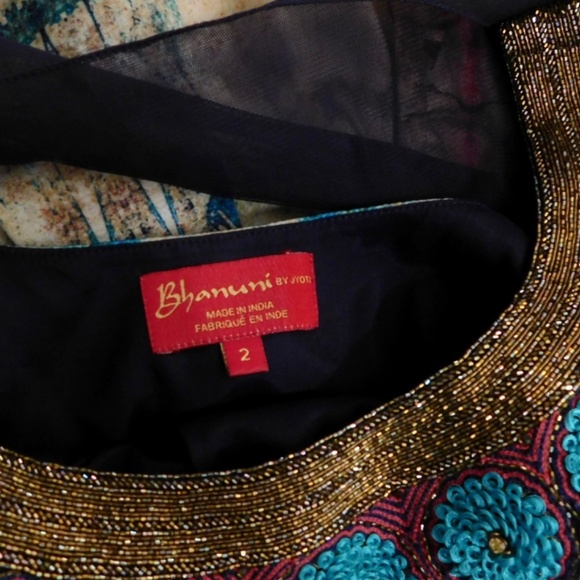 Anthropologie BHANUNI BY JYOTI Villette Dress Fit N’ Flare Beaded Embellished 2 - Picture 11 of 14